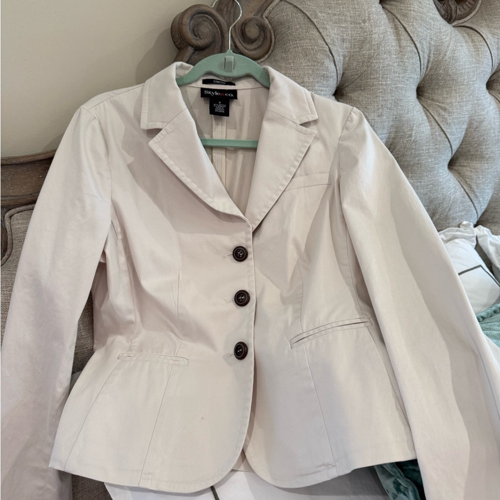 Style & Co. Women's Cream Blazer
